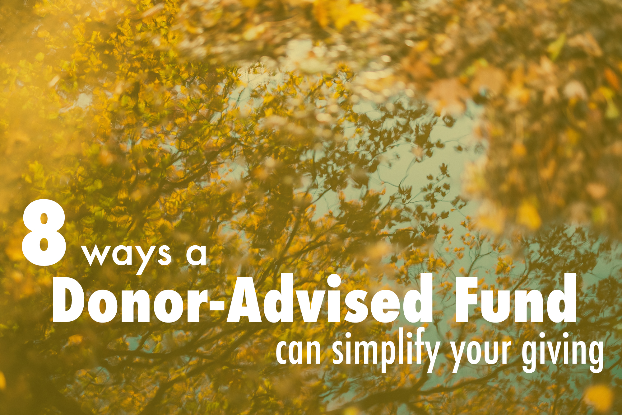 Eight ways a Donor-Advised Fund can simplify your giving
